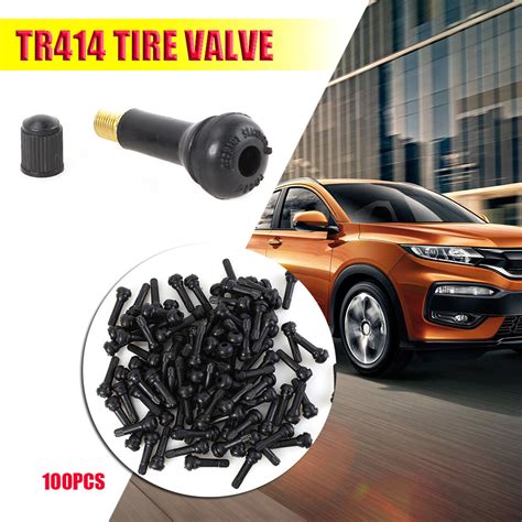 100pcs TR 414 Snap In Rubber Valve Stems TR414 Tyre Tire Valves With