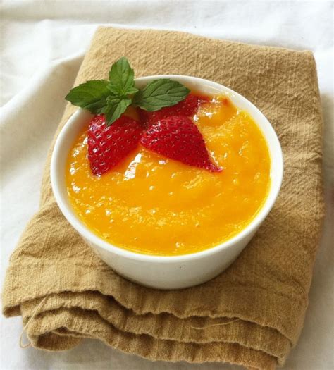 Chilled Mango Soup With Strawberries Almonds And Avocados Mango Soup