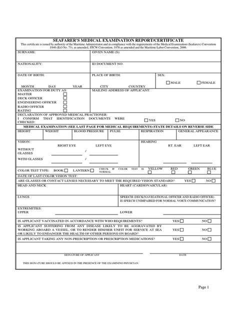 Documents Mlc Medical Report Sailor Physical Examination