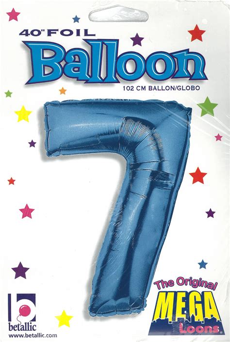 Karaloon Shop 1 Folienballon Zahl 7 Blau