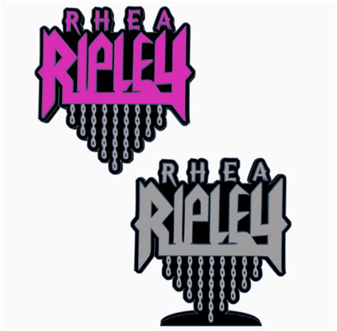 rhea ripley wwe logo display  maniacmancaved stl file