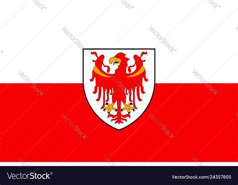 Flag Of South Tyrol Of Trentino Alto Adige Italy Vector Image