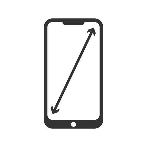 Vector illustration of smartphone screen size icon in dark color and