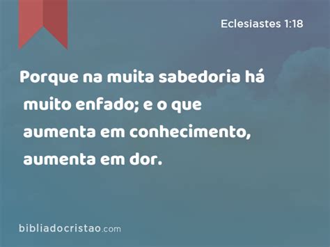 Eclesiastes Porque Na Muita Sabedoria H Muito Enfado E O Que