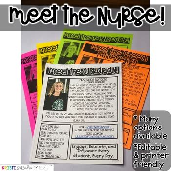 Meet The Nurse Newsletter Template EDITABLE Basic Printer Friendly