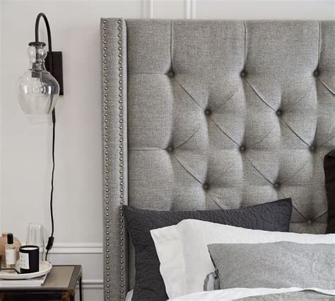 Harper Tufted Upholstered Tall Headboard Pottery Barn