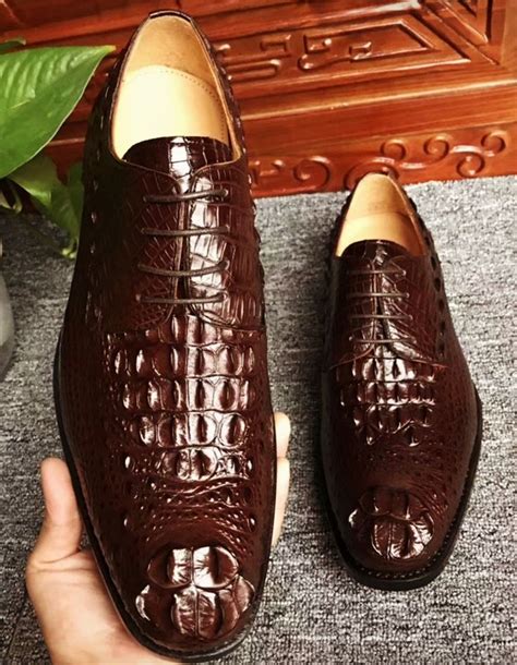 Brown Genuine Crocodile Leather Shoes Crocodile Leather Shoes