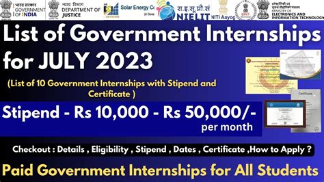 Government Internships In India Free Indian Govt Internships With