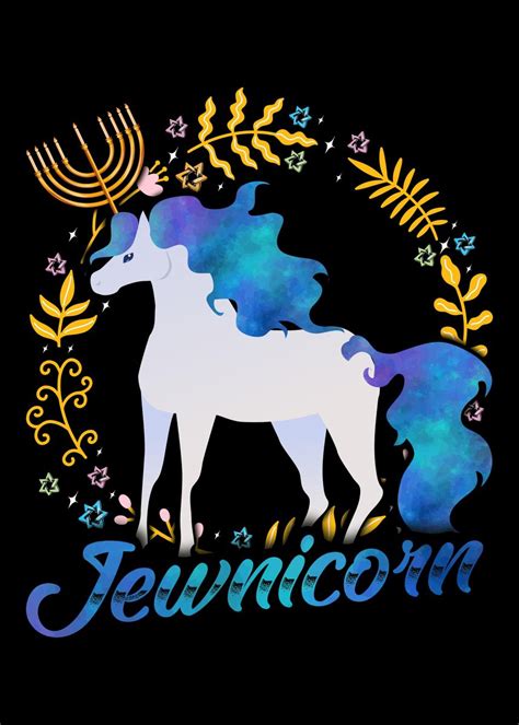 Jewnicorn Jewish Unicorn Poster By SWAYSHIRT Displate