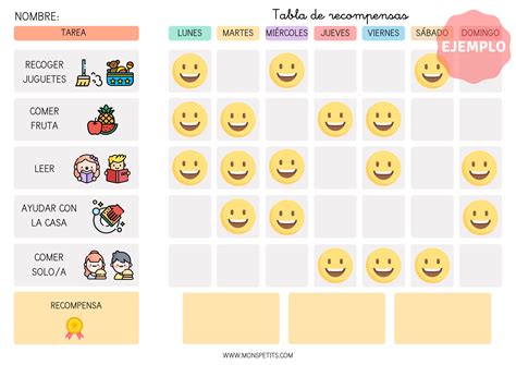 Tabla De Recompensas Para Descargar E Imprimir Mons Petits