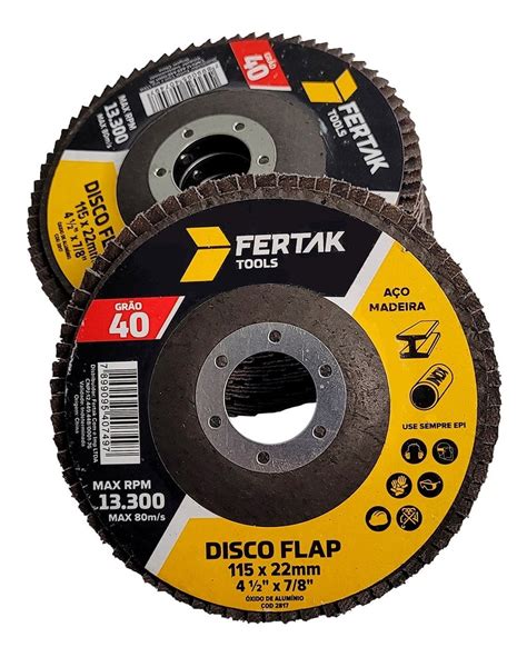 Kit 10 Disco Flap Fertak Gr 40 Desbaste Acabamento Soldagem MercadoLivre