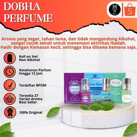 Jual Parfum Dobha 3ml Roll On Non Alkohol BPOM 100 Original All