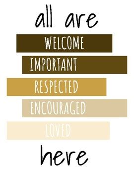 All Are Welcome Poster by Camryn's Creation's | TPT