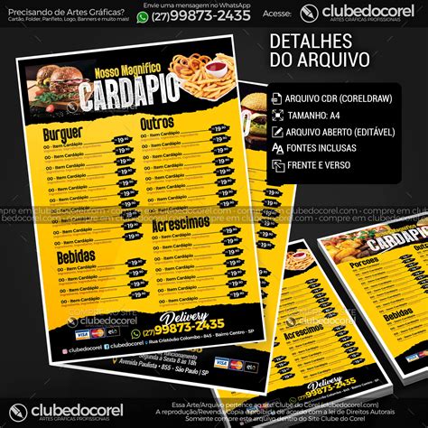 Card Pio Lanchonete Hamburguer Gourmet Cdr E Pdf Clube Do Corel