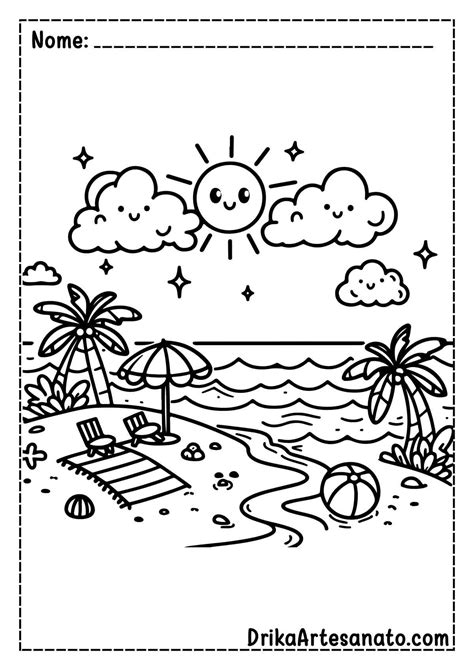 Desenhos De Praia Fácil - 7