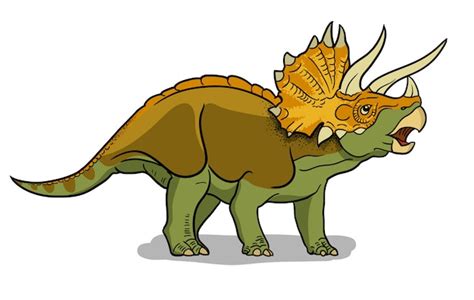 Premium Vector Triceratops Dinosaur Illustration In Cartoon Style