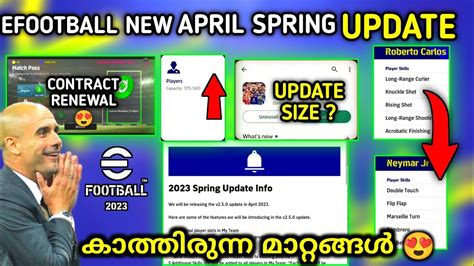 Efootball New Update April Spring Update Update Size Changes