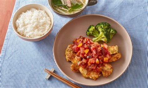 【今日のごはん】鶏むね肉がしっとり！ 「イタリアンチキンピカタ～ゴロゴロ野菜のトマトソース～」 レシピ フード・レシピ Mart