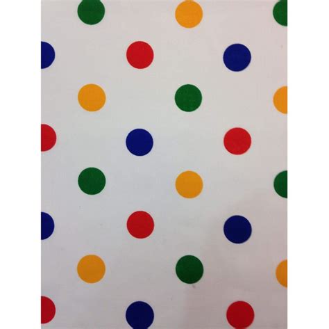 Multi Coloured Polka Dot Polycotton Fabric 25mm Dots