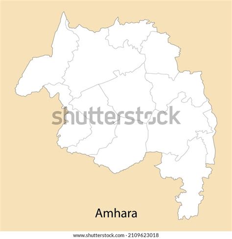 High Quality Map Amhara Region Ethiopia Stock Vector Royalty Free