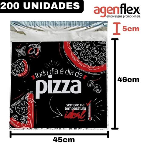 Saco T Rmico Todo Dia Dia De Pizza Delivery Metalizado Grande