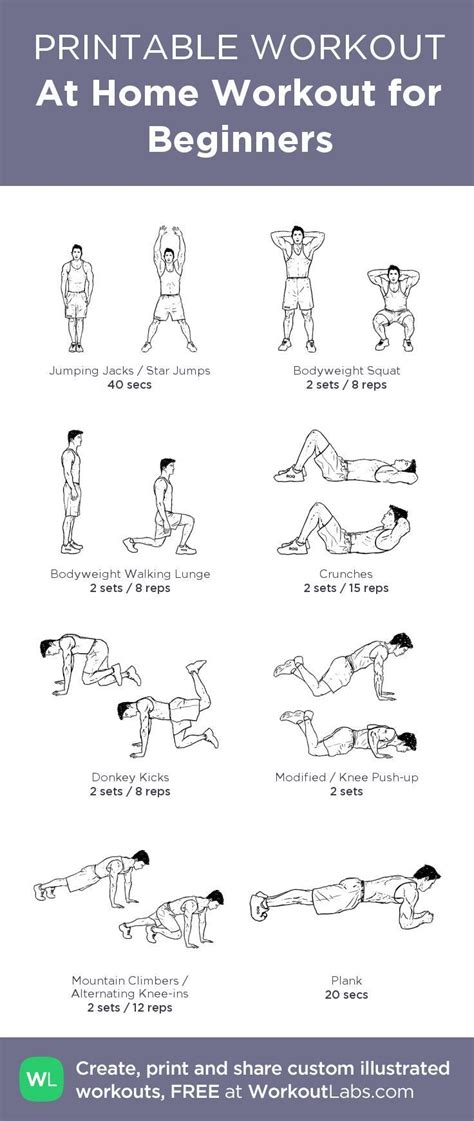 At Home Full Body Workout For Beginners Men From Workoutlabs