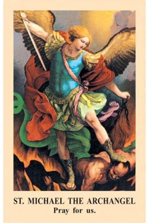 St Michael Archangel Prayer Card Stmichaelprayercards Etsy