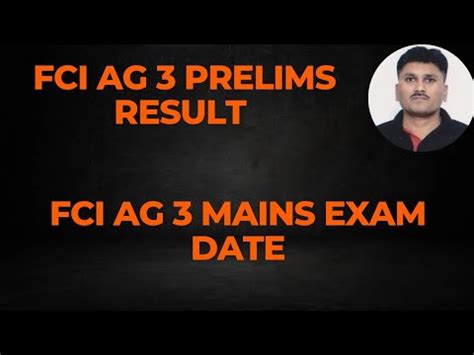 Fci Ag Prelims Result Fci Ag Grade Mains Exam Date Youtube