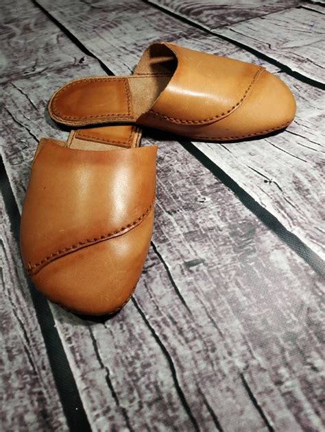 Handmade Leather Slippers For Man Etsy