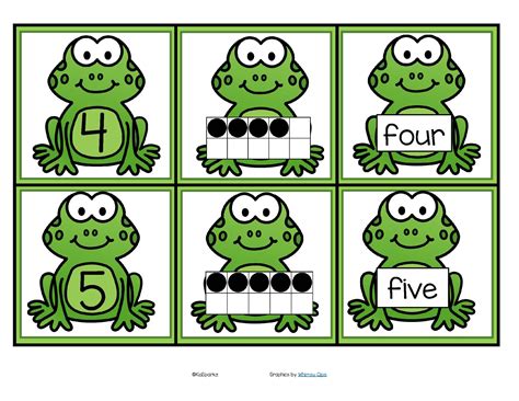 FROGS Theme Numbers Cards 0-20 - Numeral, 10-frame, Number Name FREE