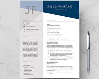 Modèle de CV français modèle de cv word lettre de motivation