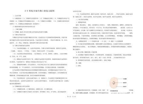 2015最新人教版七年级生物上册复习资料word文档在线阅读与下载无忧文档