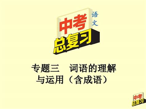 2020年中考语文总复习 重庆专版 ——4 第二部分 专题三 词语的理解与运用 含成语 Word文档在线阅读与下载 免费文档