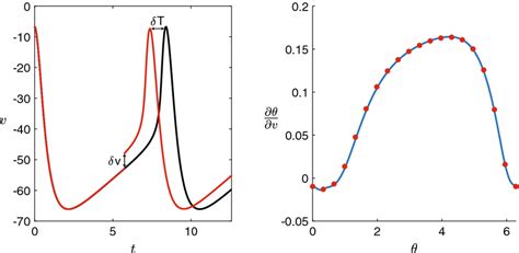 Thalamic Neuron Model Left Panel Shows How The Spike Time Changes By