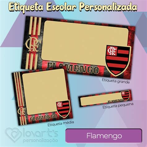 Flamengo Kit De Etiqueta Escolar Personalizada Cartela De Adesivo