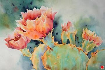 Red Pricklies By Yvonne Joyner Watercolor In Including Mat X