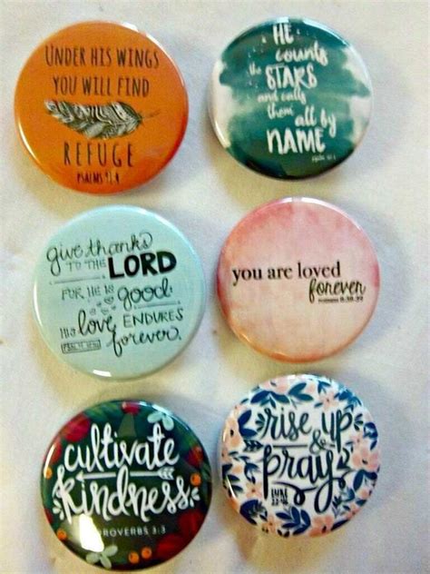 15 Christian Set 6 Pk Buttonspins Give Thanks To The Lord You