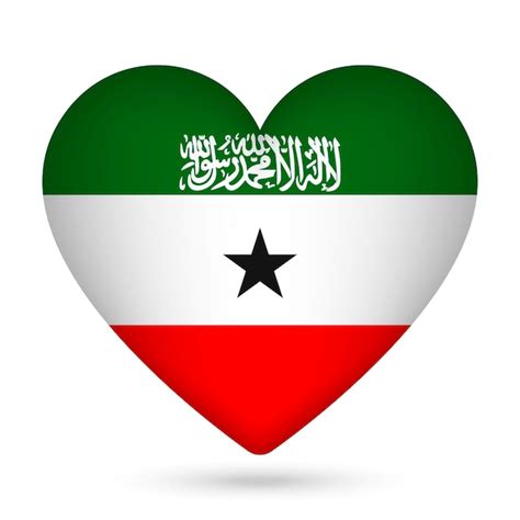 Premium Vector | Somaliland flag in heart shape Vector illustration