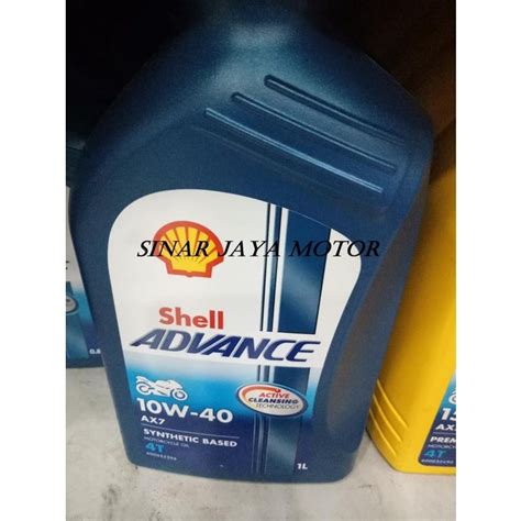 Jual Oli Shell Advance Ax7 10w 40 1 Liter Oli Motor Synthetic Based