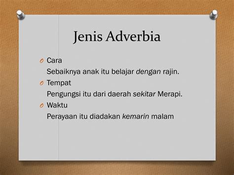 Ppt Tata Bahasa Baku Bahasa Indonesia Adverbia Adjektiva Nomina