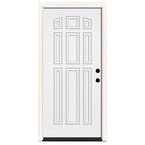 Steves And Sons 36 In X 80 In Premium 9 Panel Primed White Steel Prehung Front Door With 36 In