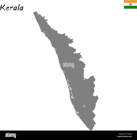 Kerala map outline hi-res stock photography and images - Alamy