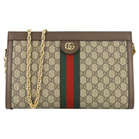 Gucci Ophidia Chain Shoulder Bag Gg Coated Canvas Medium At 1stdibs