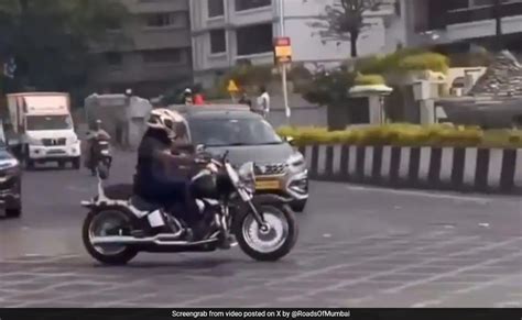 Video Shows Biker Hit By Speeding Car Mumbai Police Responds