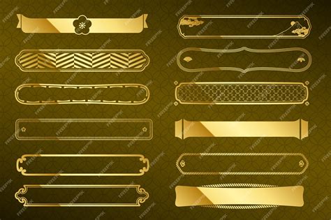 Premium Vector | A gold design horizontal label set