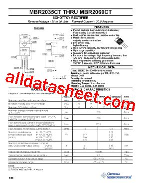 Mbr Ct Datasheet Pdf General Semiconductor