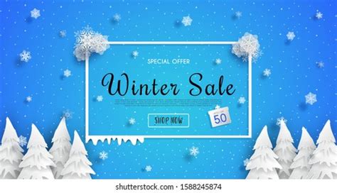 Winter Sales Banner Designwith Seasonal Cold Stock Vector Royalty Free