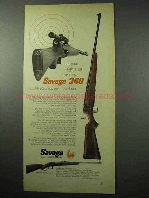 1956 Savage 340 Rifle Ad - Set Your Sights On-BR0297