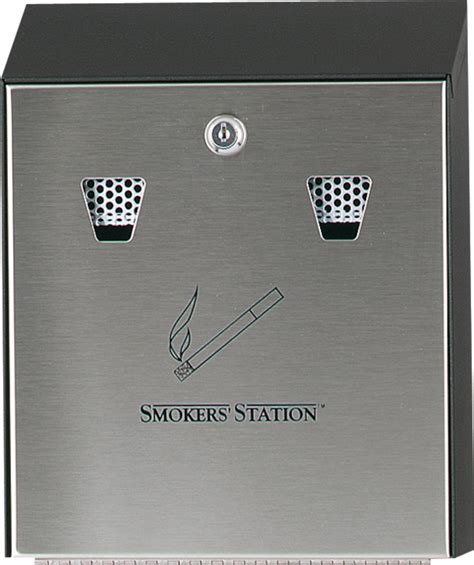 Rubbermaid Lockable Wall Mount Smokers Station Black