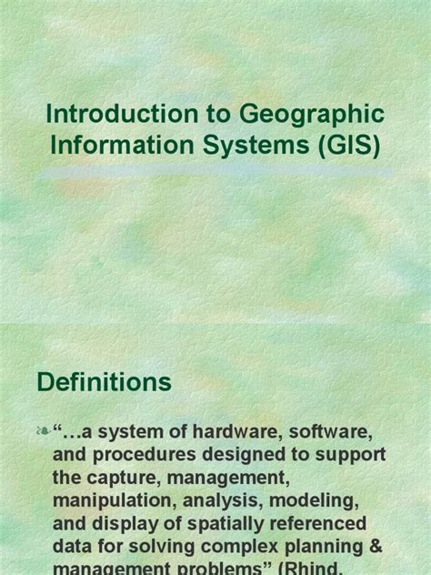 Introduction To Gis Pdf Geographic Information System Data